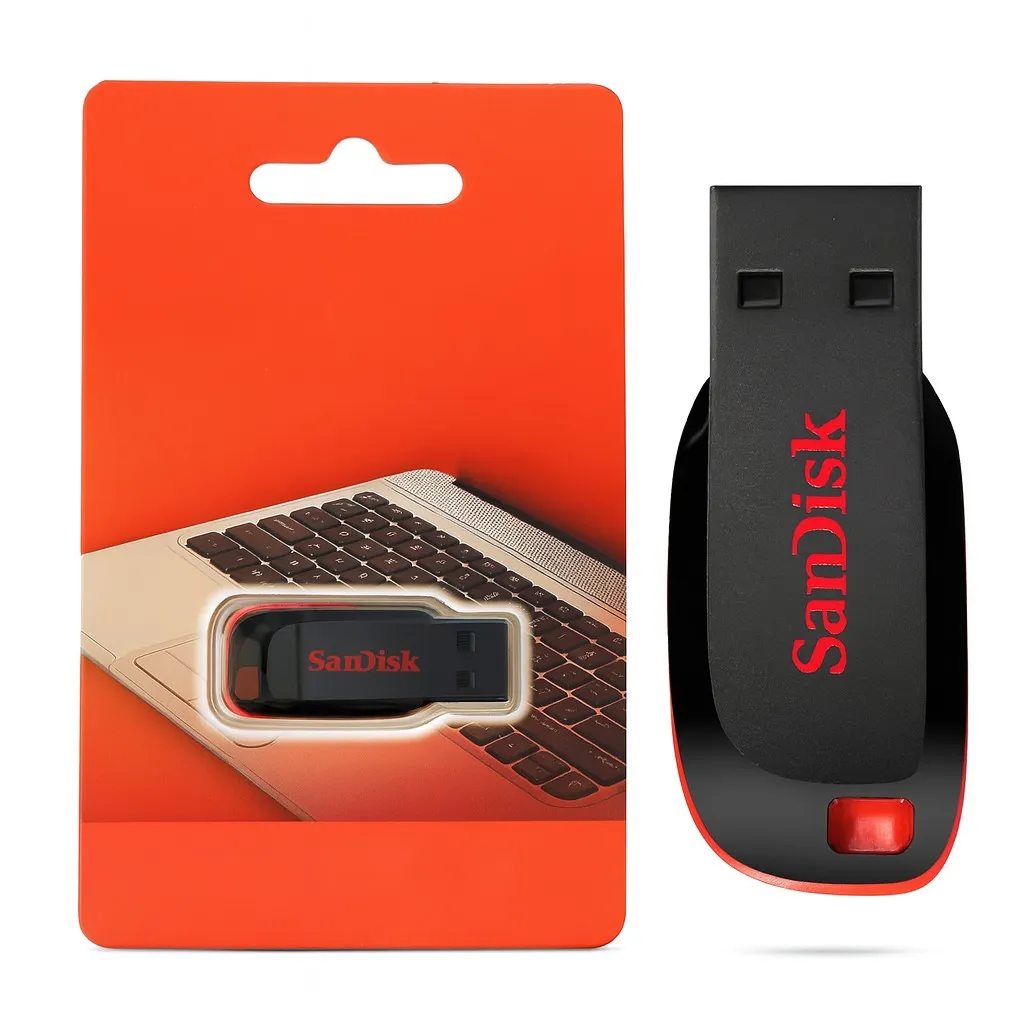 Pendrive Sandisk 128gb Cruzer Blade Usb 2.0 Pendrive 128gb Vermelho