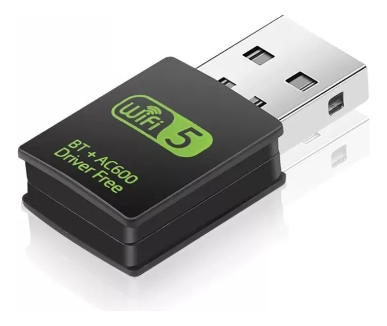 Adaptador para pc usb 2×1 receptor 600mb 5g wifi e bluetooth Chipset Realtek
