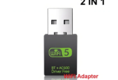 Adaptador para pc usb 2×1 receptor 600mb 5g wifi e bluetooth Chipset Realtek