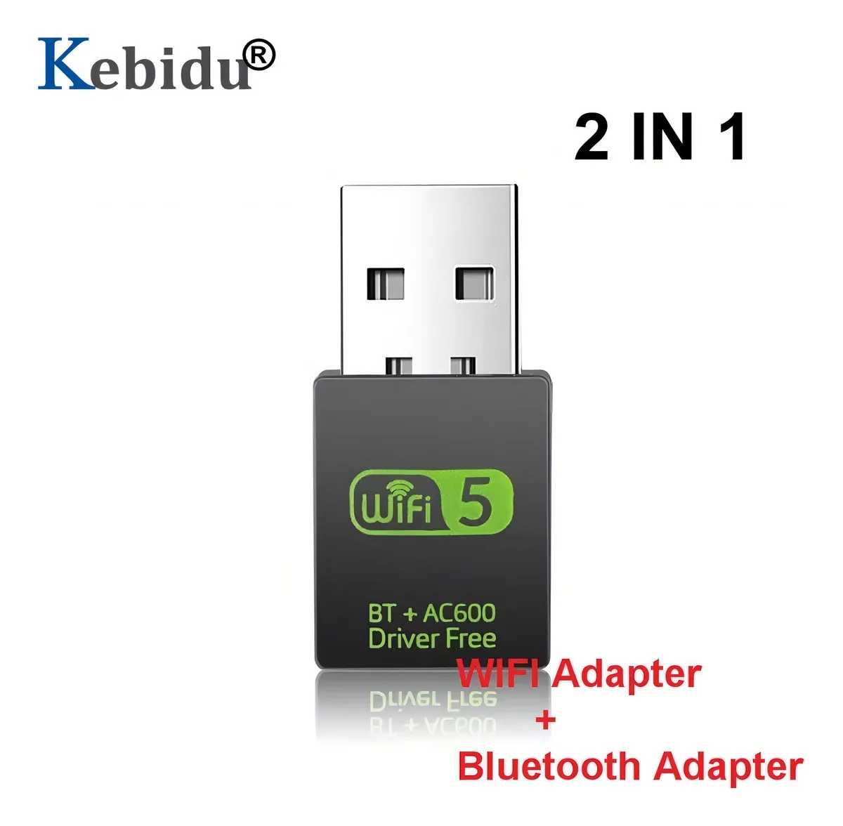 Adaptador para pc usb 2×1 receptor 600mb 5g wifi e bluetooth Chipset Realtek