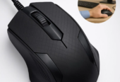 Mouse Com Fio Preto Ergonômico Ambidestro Usb Para Pc Notebook
