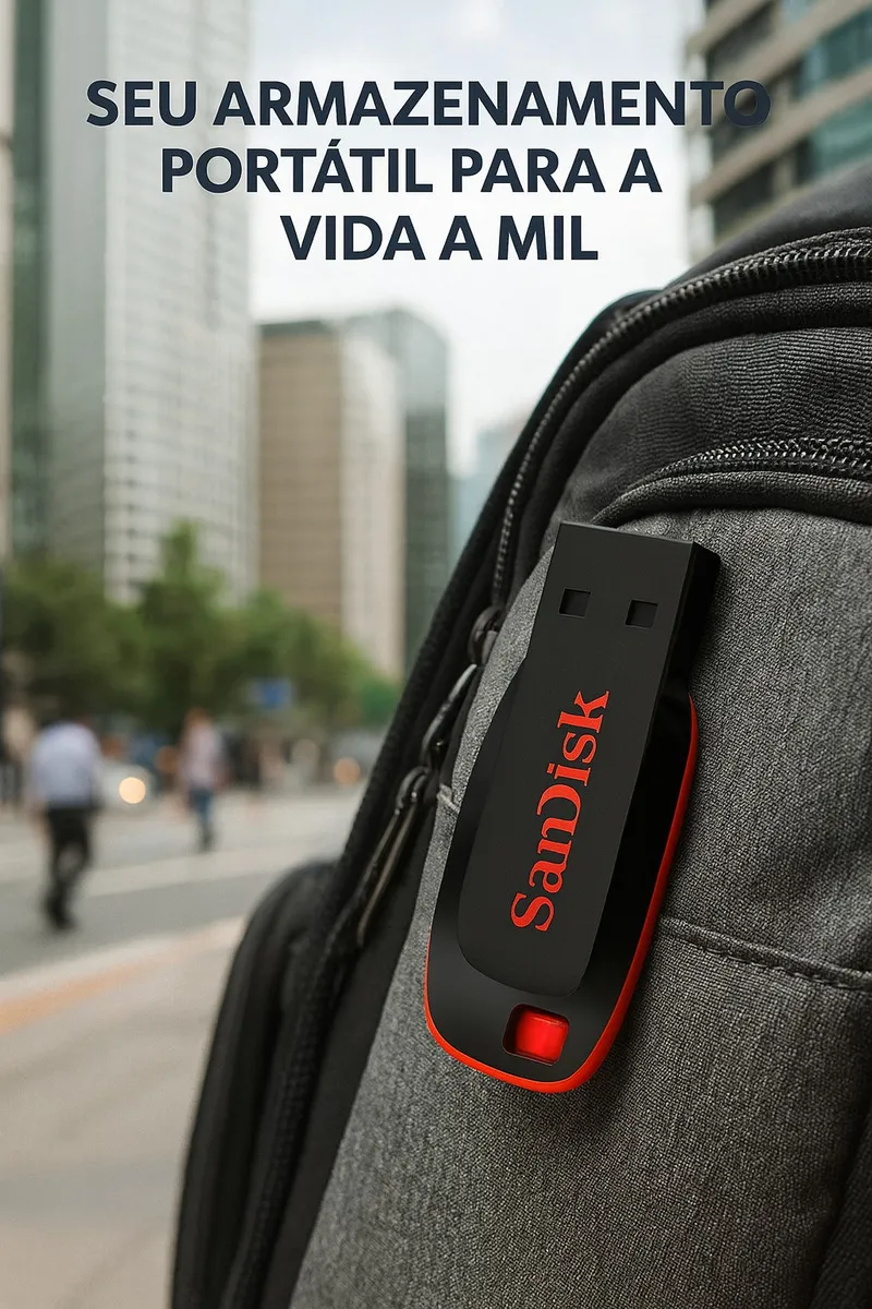 Pendrive Sandisk 128gb Cruzer Blade Usb 2.0 Pendrive 128gb Vermelho