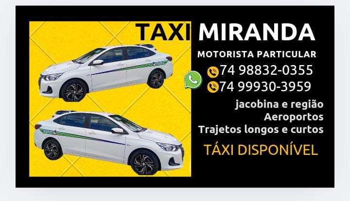 TAXI MIRANDA EM JACOBINA E REGIÃO