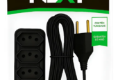 Extensão Elétrica 5 Metros Extensão Tomadas Compacta Preto 127/220v