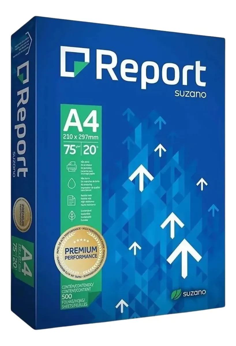 Papel A4 Sulfite Cor Branco 75g 500 Folhas Premium Resma
