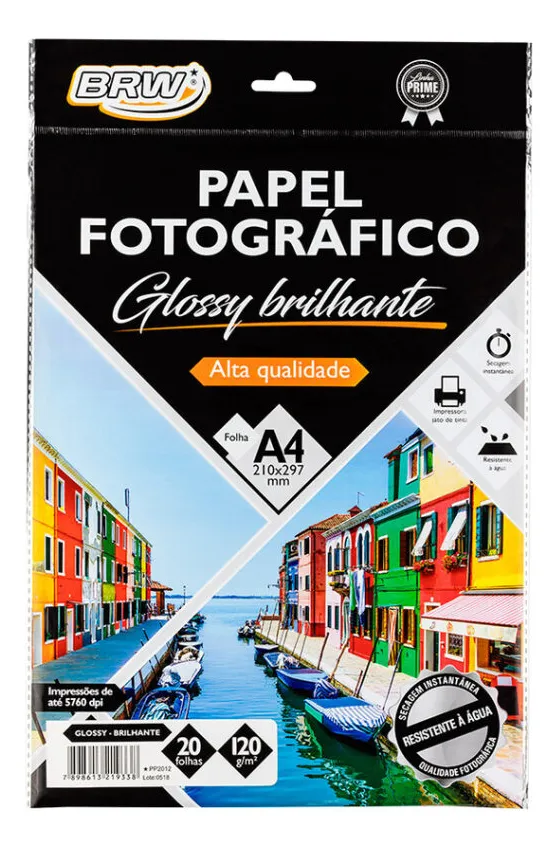 Papel Fotográfico A4 150g Glossy Brilhoso 50 Folha