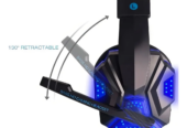 Headset Gamer Over-ear Knup KP-397 Preto/Azul LED Microfone Flexível