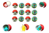 Mini Pokebola Com Miniaturas Pokémon Lacrada Surpresa