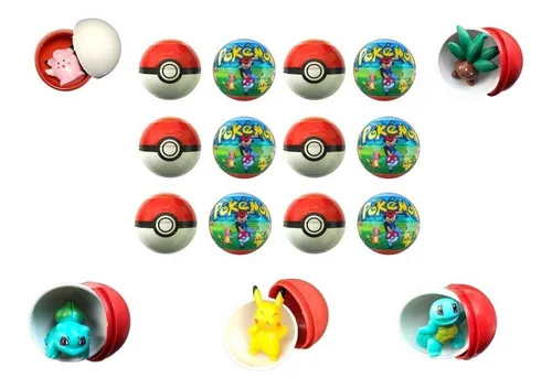 Mini Pokebola Com Miniaturas Pokémon Lacrada Surpresa