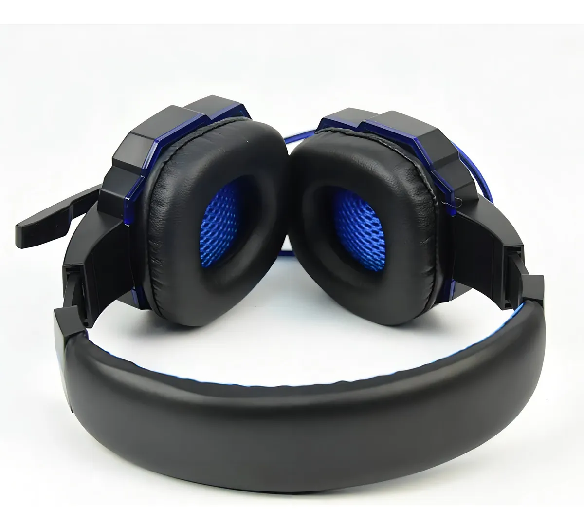 Headset Gamer Over-ear Knup KP-397 Preto/Azul LED Microfone Flexível