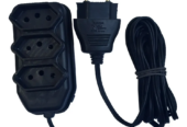 Extensão Elétrica 5 Metros Extensão Tomadas Compacta Preto 127/220v