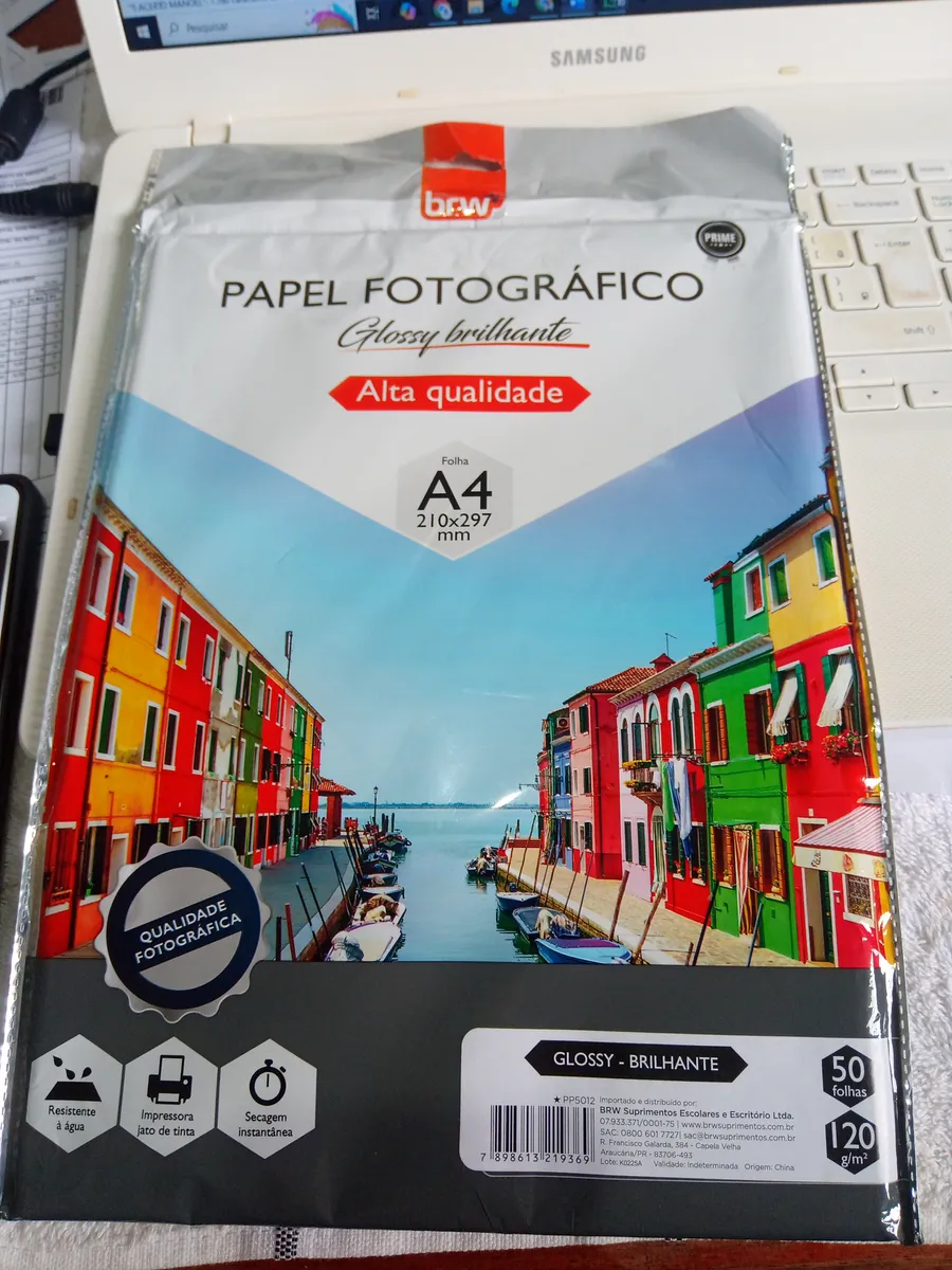 Papel Fotográfico A4 150g Glossy Brilhoso 50 Folha