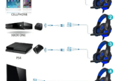 Headset Gamer Over-ear Knup KP-397 Preto/Azul LED Microfone Flexível