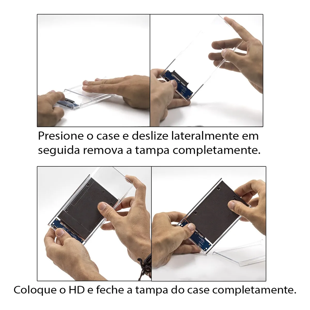 Case Capa Gaveta para HD Externo Sata 2.5″ USB 3.0 Computador Notebook 6gbps