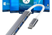Hub USB Tipo C Strimtech 4 Portas USB 3.0 5 Gbps Cinza para Macbook e Android