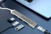 Hub USB Tipo C Strimtech 4 Portas USB 3.0 5 Gbps Cinza para Macbook e Android