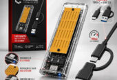 Case ssd M2 Nvme e Sata Ngff Adaptador Hd Externo M.2 Cabo Usb 3.1 Tipo C Hibrido 10Gb